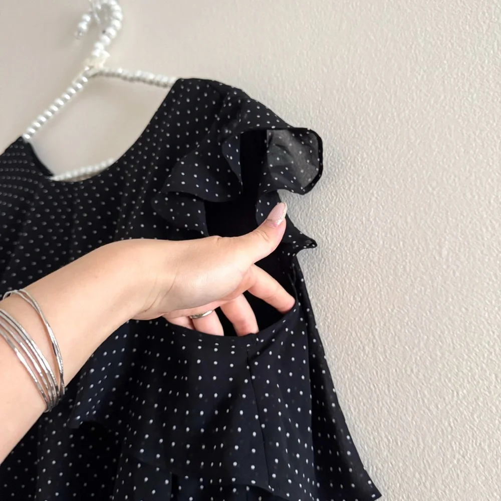 NWT Who What Wear Polka Dot Tiered Dress - Picture 5 of 7